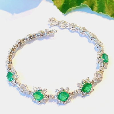 绿宝钻石手链