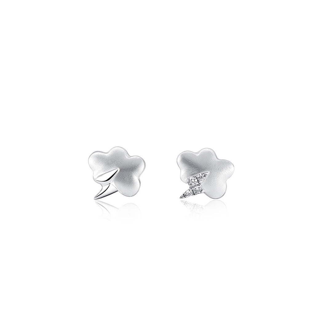 18K Pave Cloud Diamond Earrings