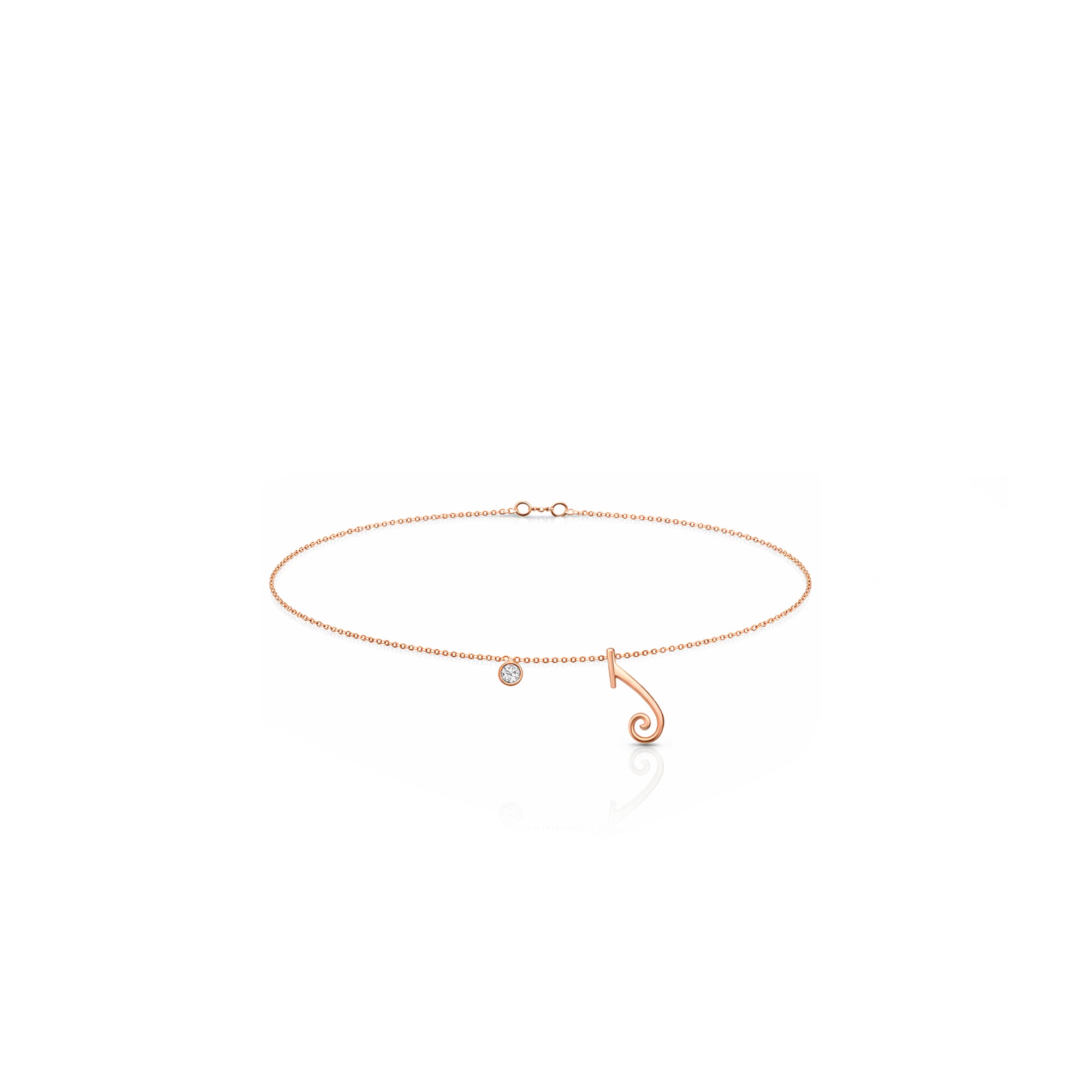 Dainty Diamond Initial 'J' Bracelet