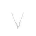 18K White Gold Cursive Letter V Necklace