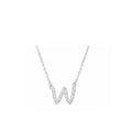 18K White Gold Cursive Letter W Necklace