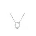 18K White Gold Cursive Letter O Necklace