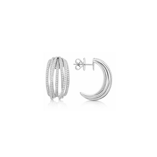 18K "Galaxy" Multi-Row Pavé Hoop Earrings