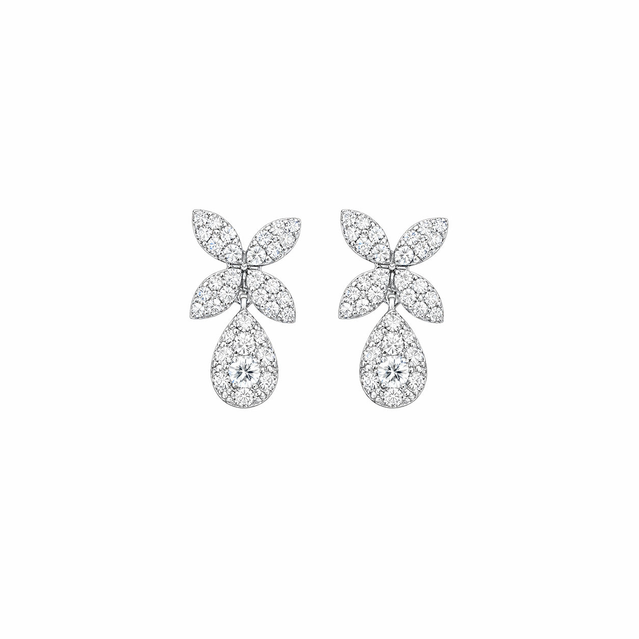 Sparkpng Floral Teardrop Drop Earrings