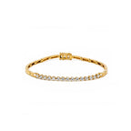 18K White Gold Round-Cut Tennis Bracelet - Timeless Elegance