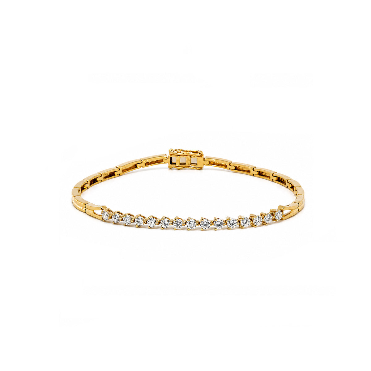 18K White Gold Round-Cut Tennis Bracelet - Timeless Elegance