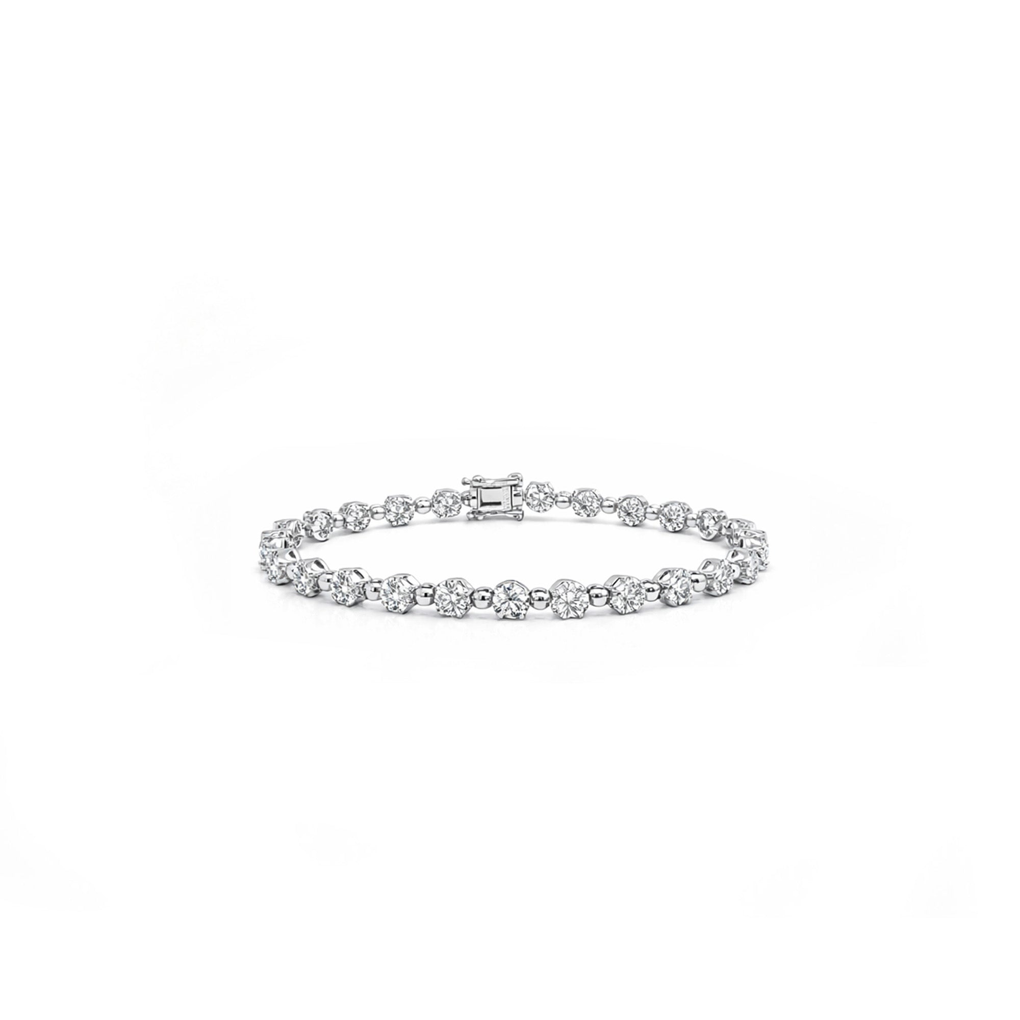 18K Classic Round Brilliant Diamond Tennis Bracelet S