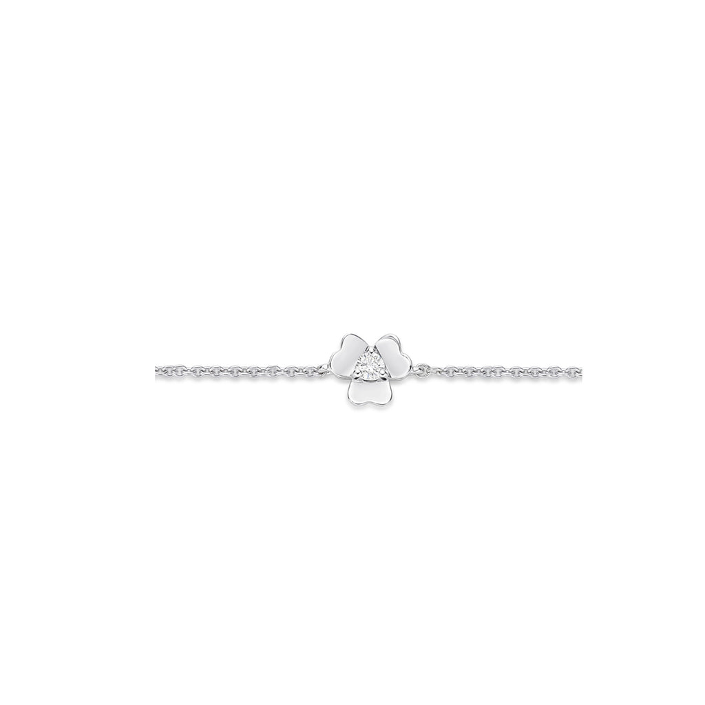 18K Dainty Sparkling Clover Flower Bracelet