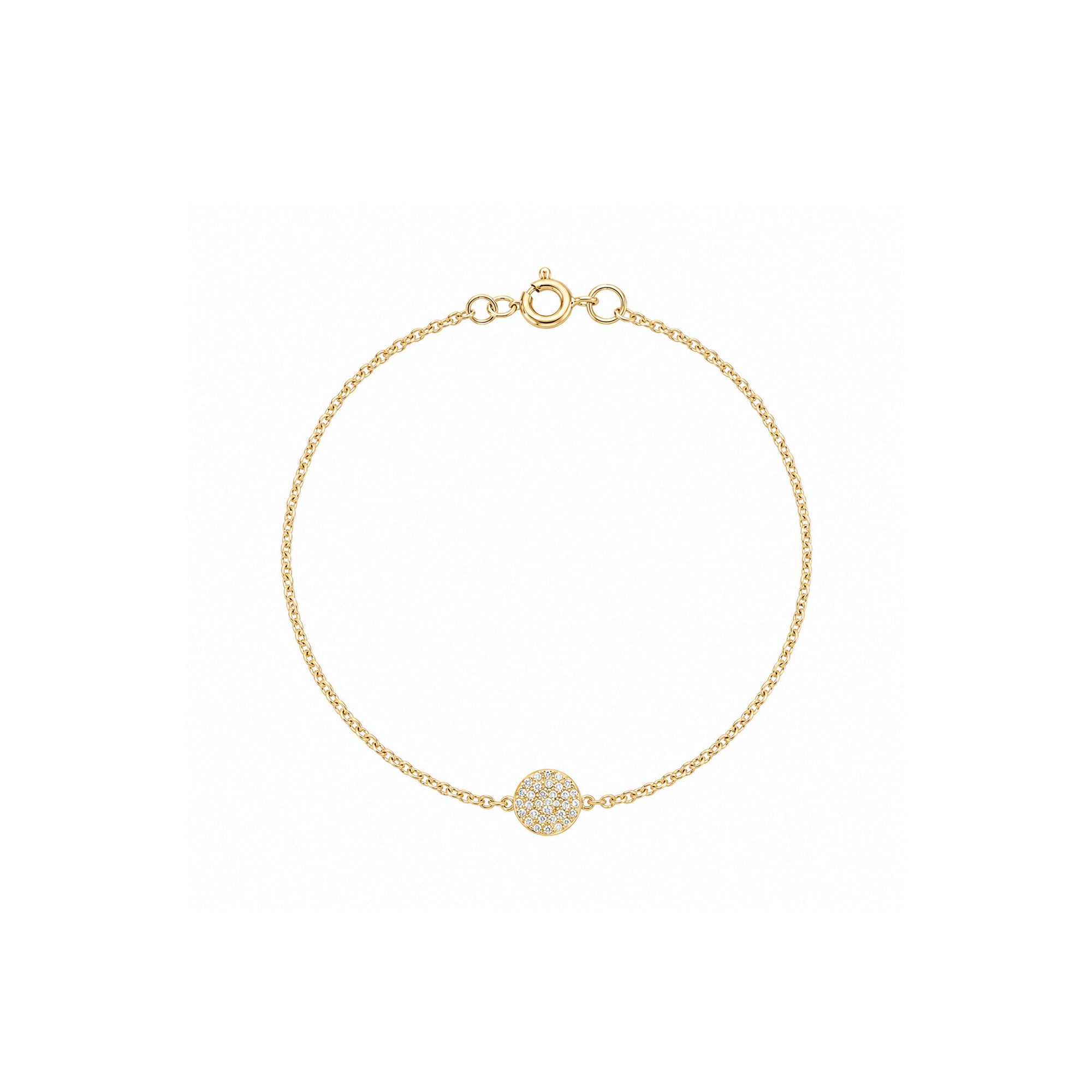 18K Pave Full Moon Diamond Chain Bracelet