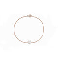 Pave Heart Diamond Simple Chain Bracelet S
