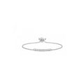 18K Gold Adjustable Curved Bar Diamond Bracelet