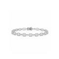 Geometric Hexagon Baguette Diamond Bracelet - Halo Link Bracelet