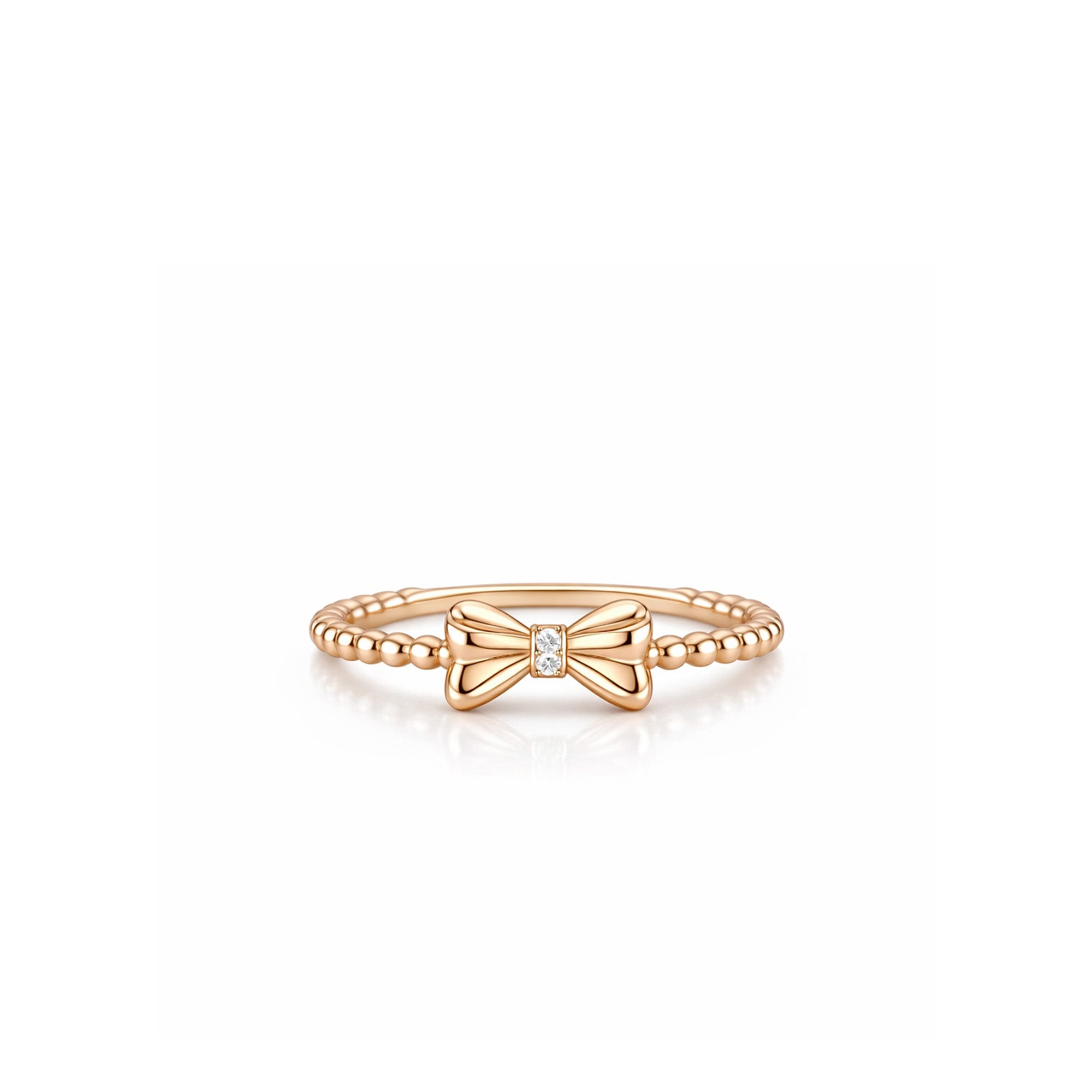 18K Classic Bow Tie Diamond Ring