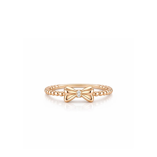 18K Classic Bow Tie Diamond Ring