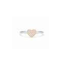 18K Heart Pave Diamond Ring