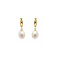 18K Classic Pearl Diamond Drop Earrings