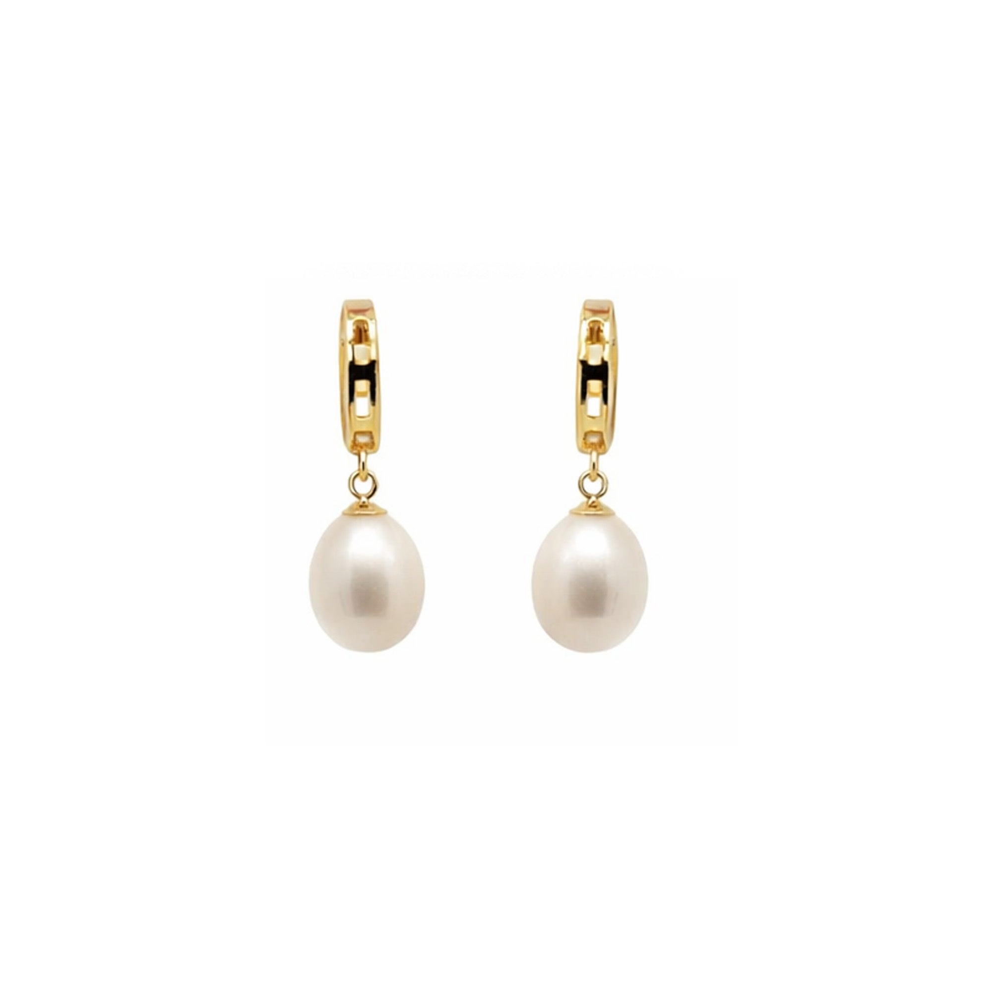 18K Classic Pearl Diamond Drop Earrings