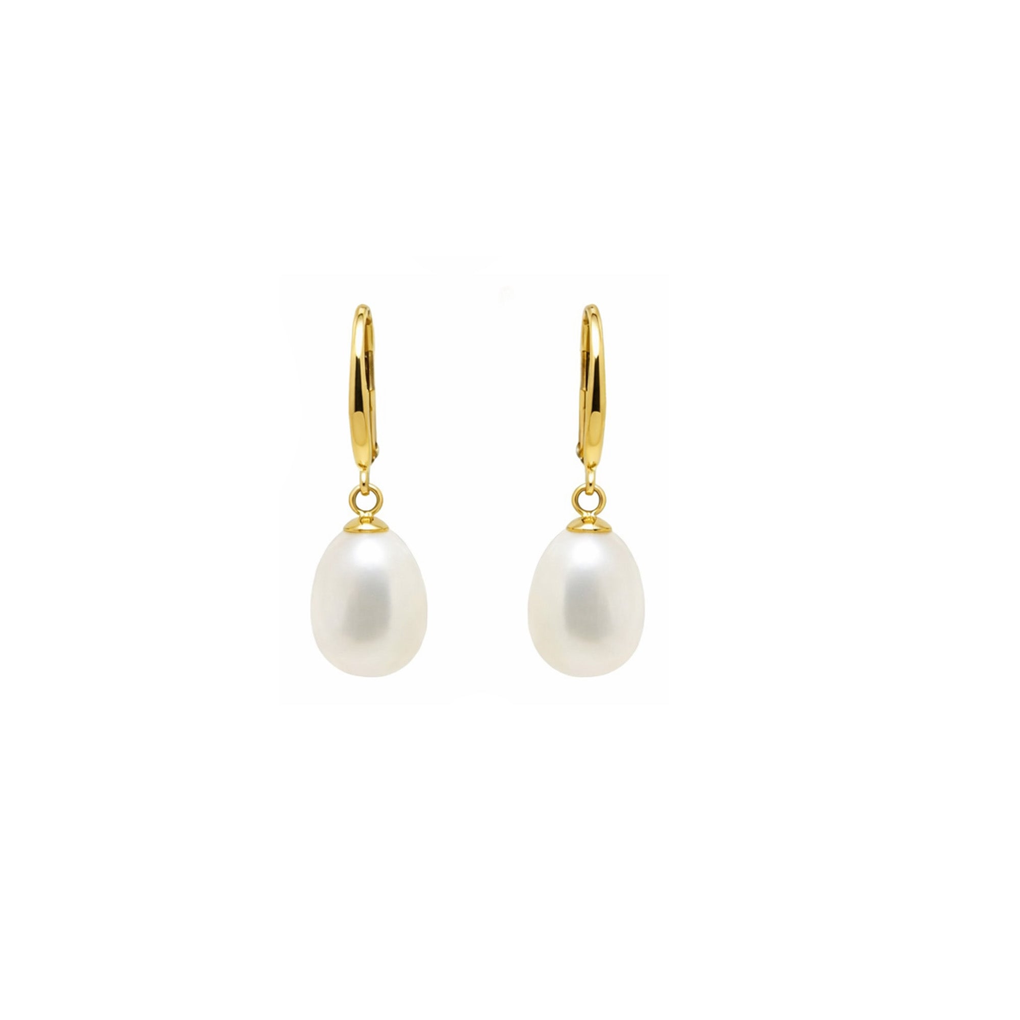 18K Classic Teardrop Pearl Diamond Drop Earrings