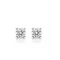 18K Round Solitaire Diamond Stud Earrings