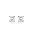 18K Princess Cut Solitaire Diamond Stud Earrings