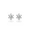 18K 6 Prong Round Cut Diamond Stud Earrings