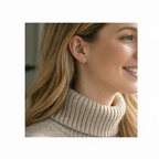 18K Pave Crystal Letter F Stud Earrings