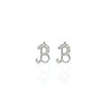 18K Sparkling Letter B Diamond Stud Earrings