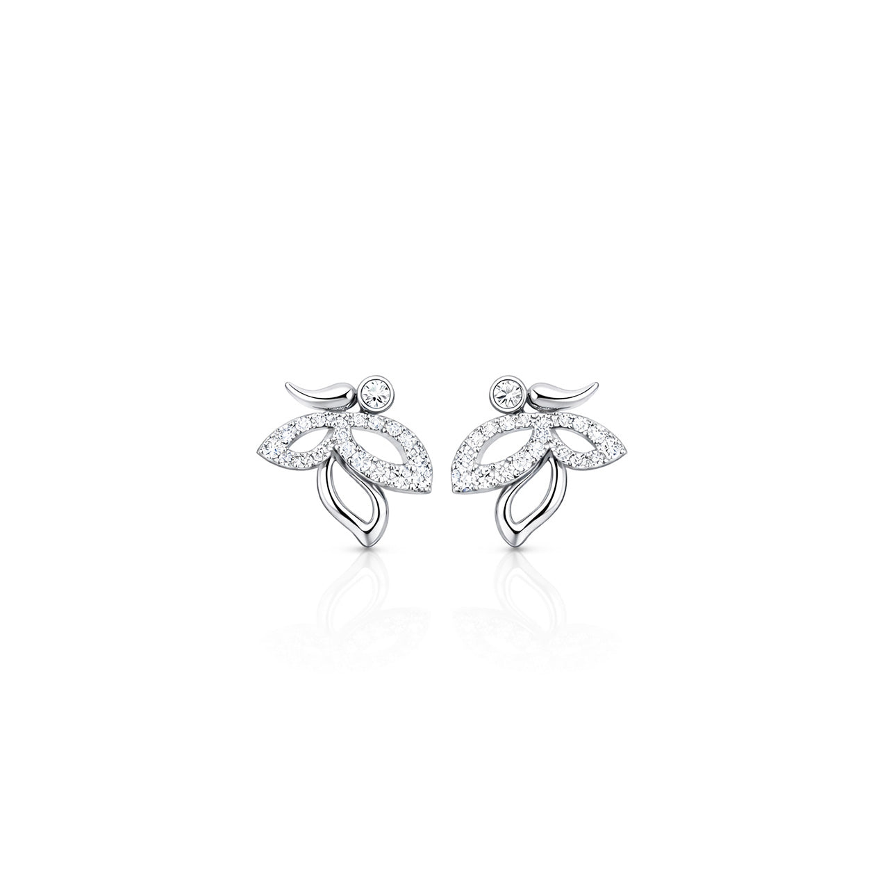 18K Butterfly Diamond Stud Earrings