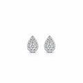 18K Brilliant Teardrop Cluster Diamond Stud Earrings
