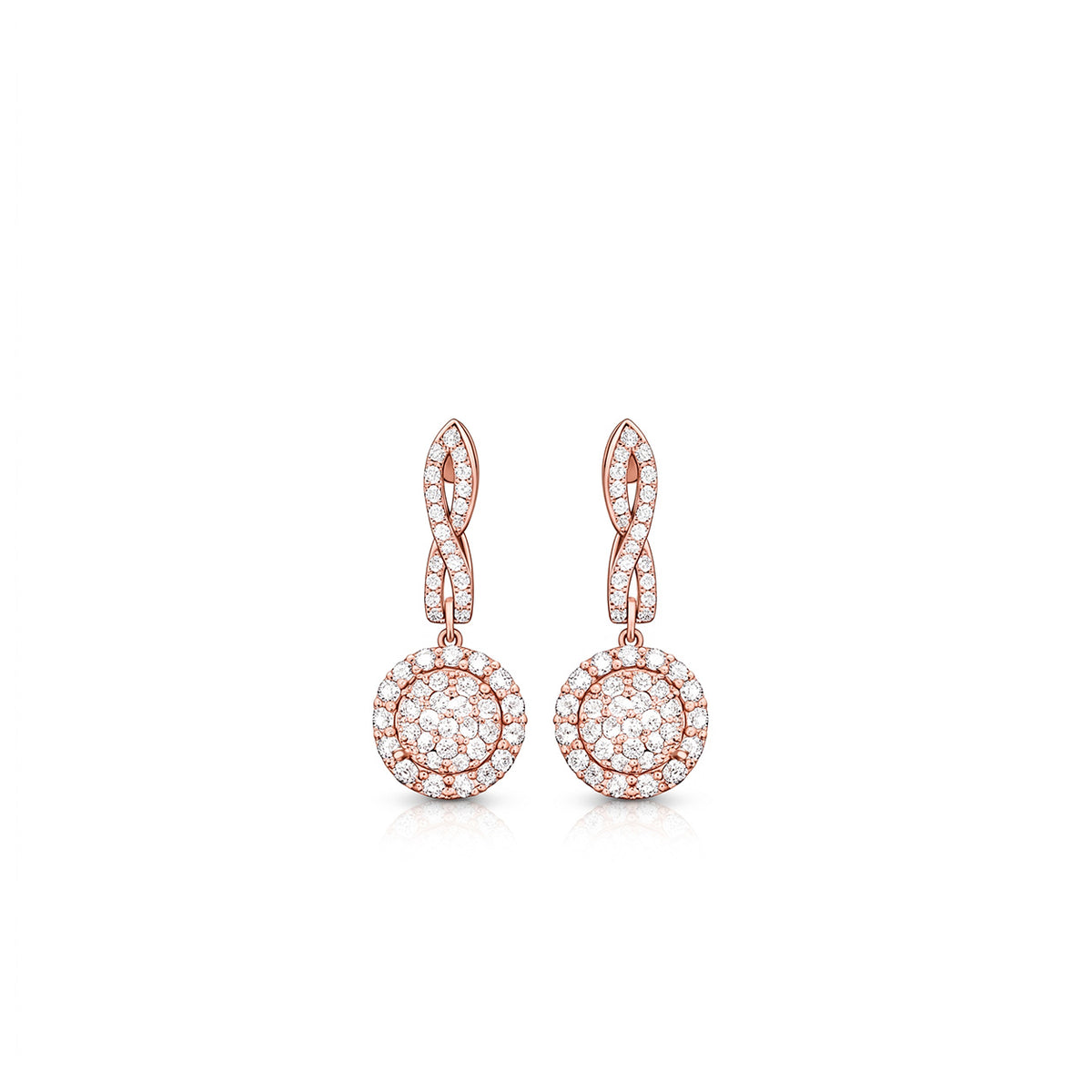 18K Eternal Sparkle Infinity Diamond Drop Earrings