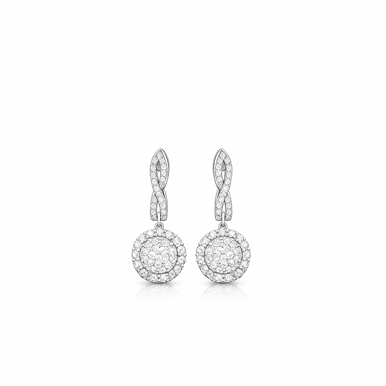 18K Eternal Sparkle Infinity Diamond Drop Earrings