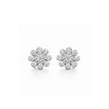 18K Rose Gold Blooming Daisy Diamond Stud Earrings