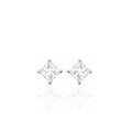 18K 4 Prongs Princess Cut Diamond Stud Earrings