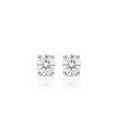 18K Oval Cut Solitaire Diamond Stud Earrings