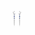 18K Cascade Star & Sapphire Diamond Drop Earrings