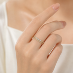 18K Gold Double Layer Baguette Ring