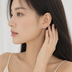 18K 四叶草心形钻石耳坠