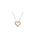 18K Double Halo Heart Diamond Necklace