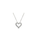 18K Double Halo Heart Diamond Necklace