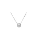 Classic Round Halo Pendant Diamond Necklace