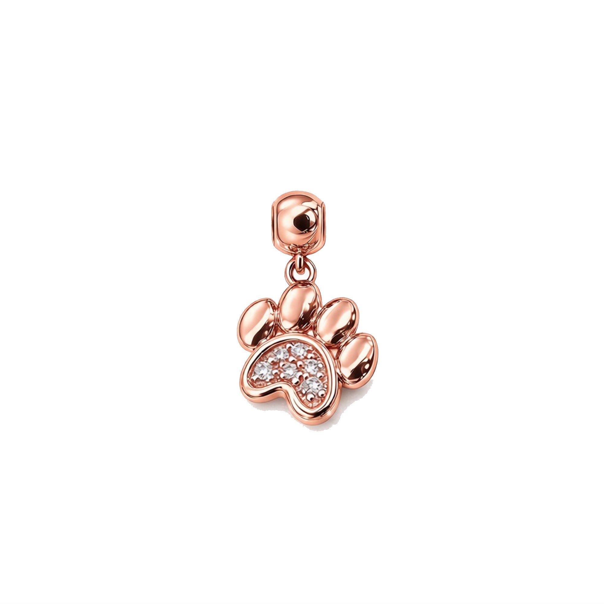 Classic Gold Sparkling Pavé Paw Print Charm