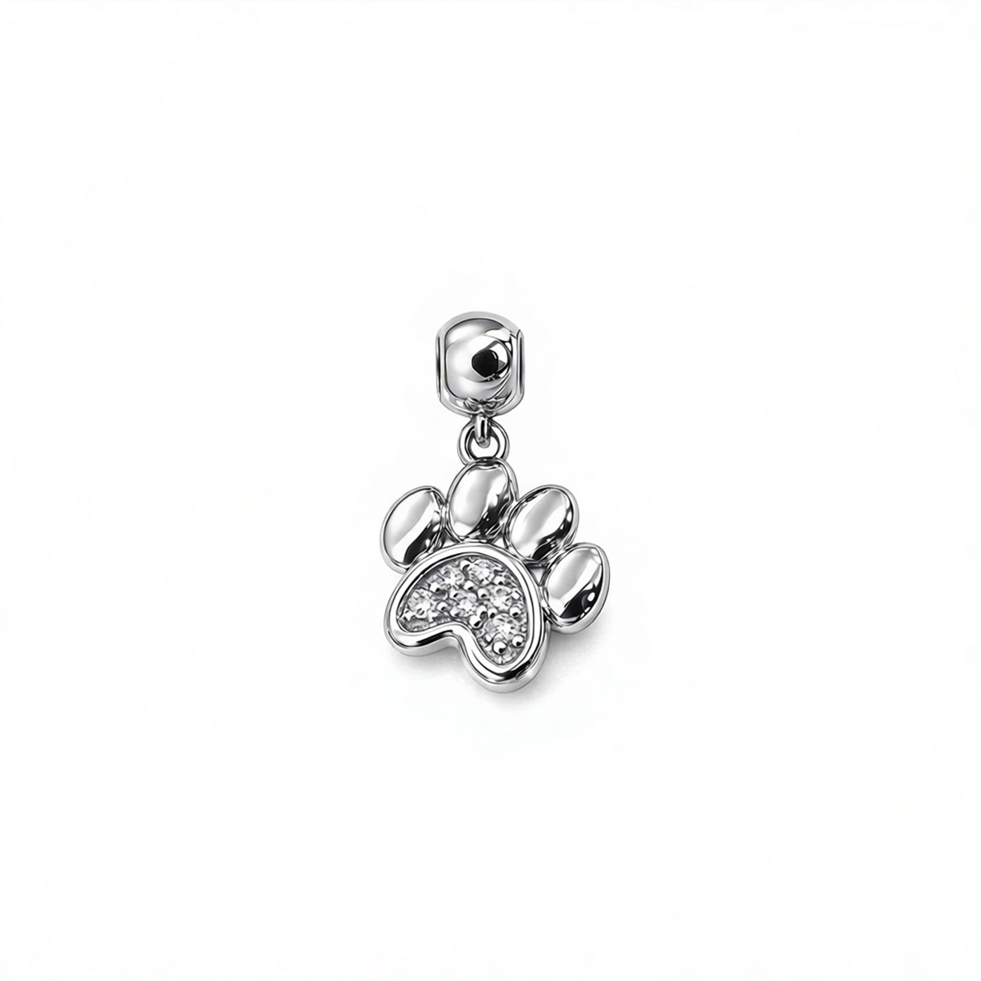 Classic Gold Sparkling Pavé Paw Print Charm