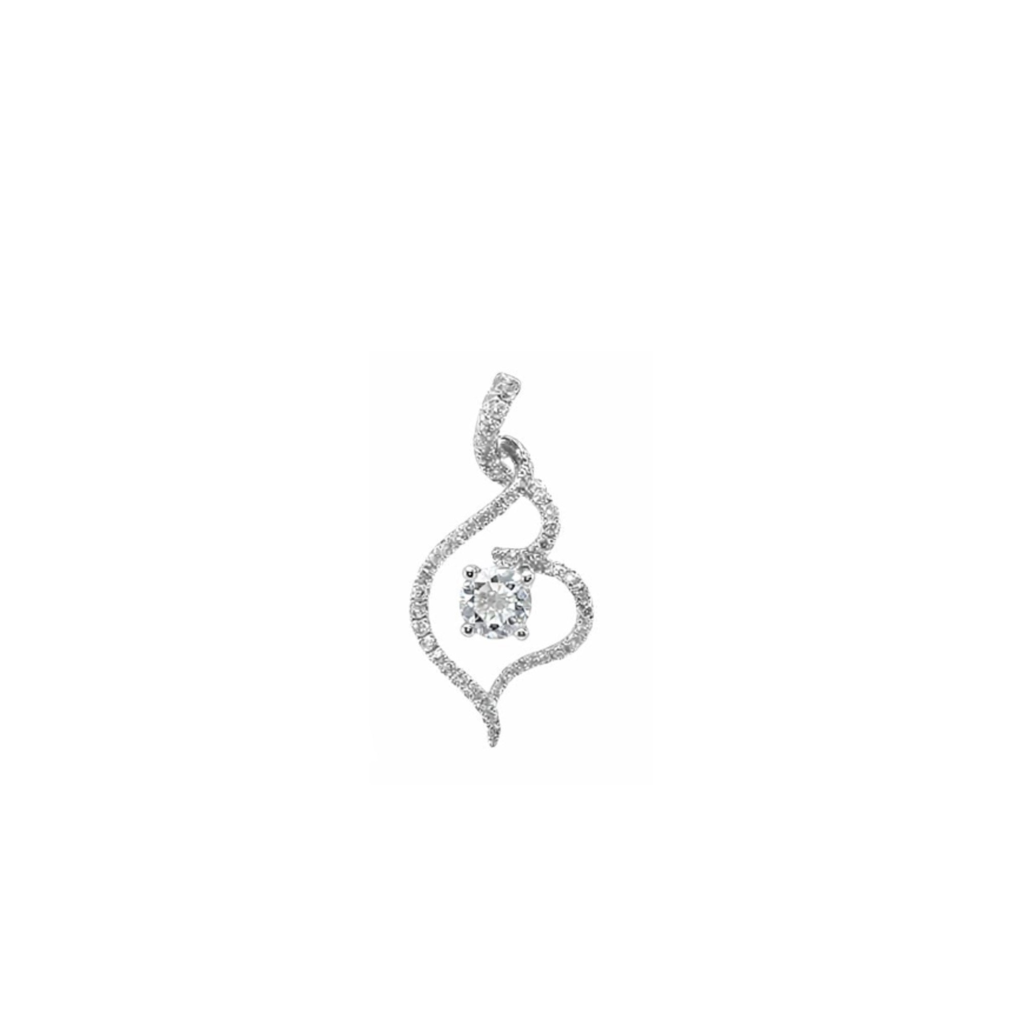 18K Infinity Twist Teardrop Diamond Pendant