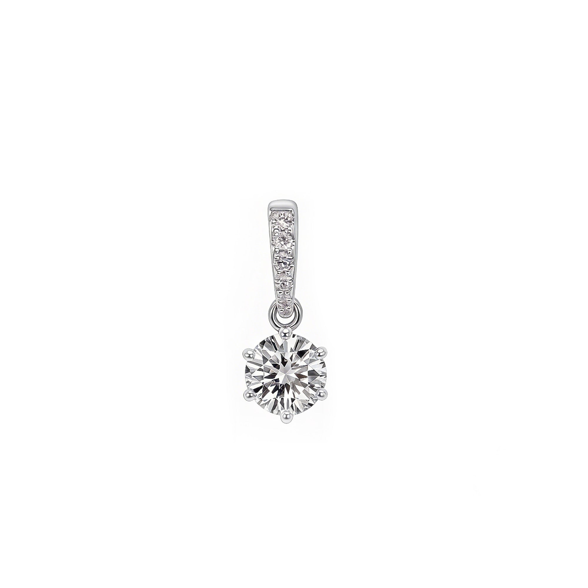 Solitaire Pendant with Pave Set Diamond Bail