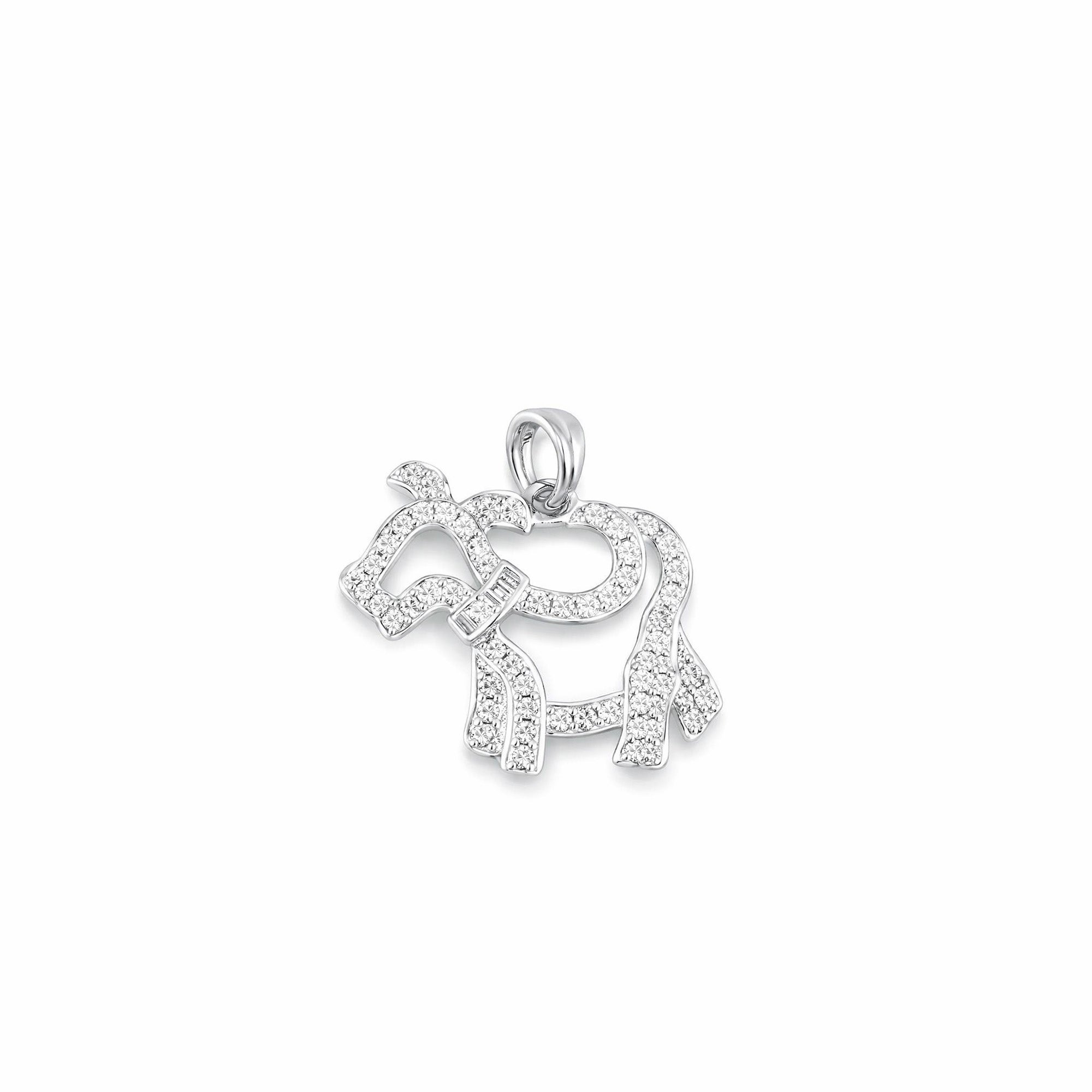 18K 白金鑽石雪納瑞吊墜