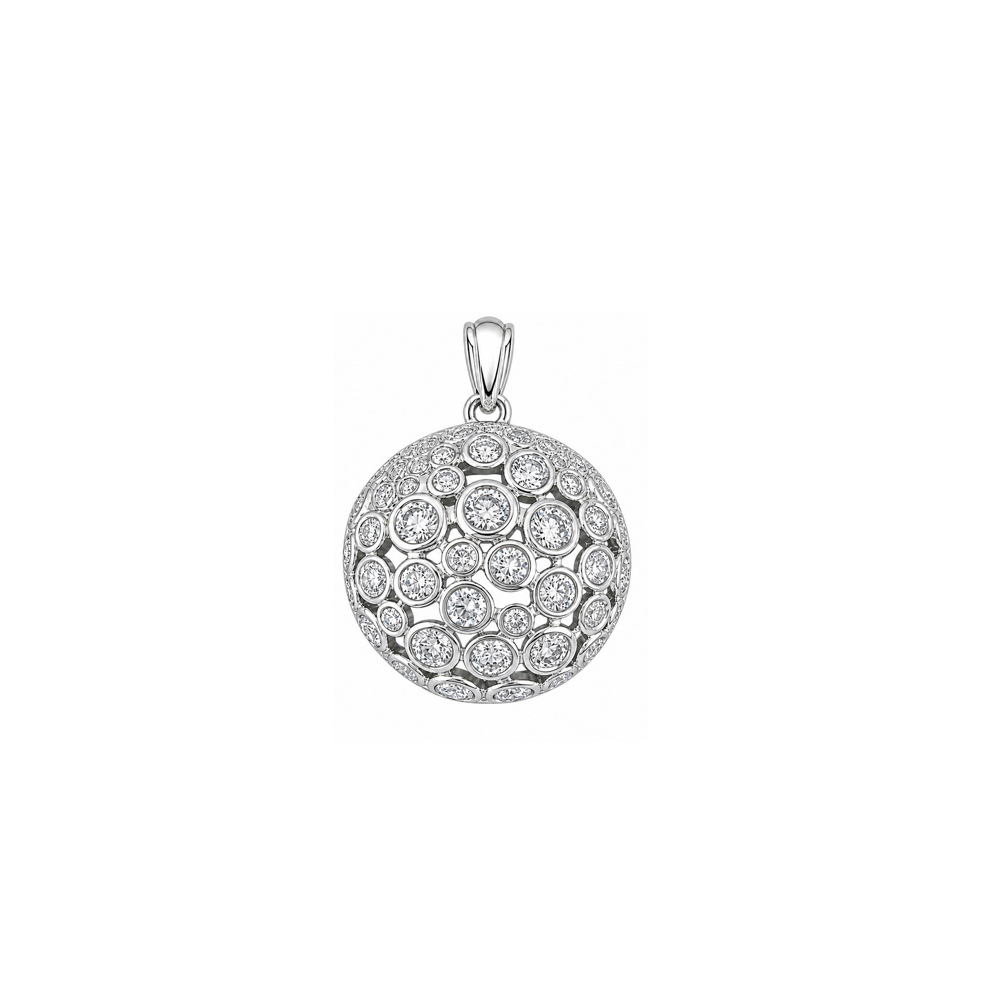 18K Openwork Diamond Bubble Dome Diamond Pendant