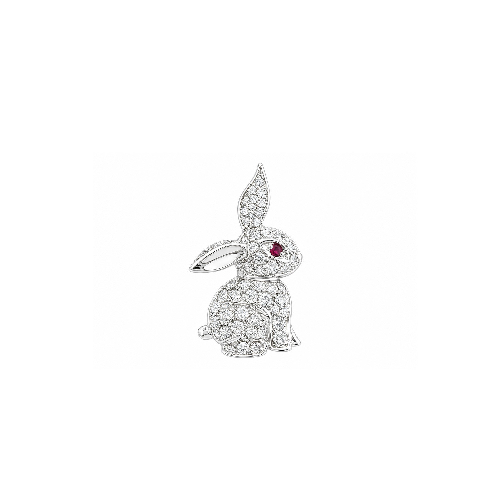 Classic Sparkling Pavé Bunny Rabbit Pendant Charm