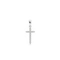 18K White Gold Classic Pave Diamond Cross Pendant
