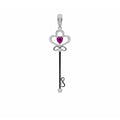 18K Heart Ruby Infinity Key Pendant