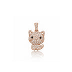 18K Pave Cat Pendant Necklace
